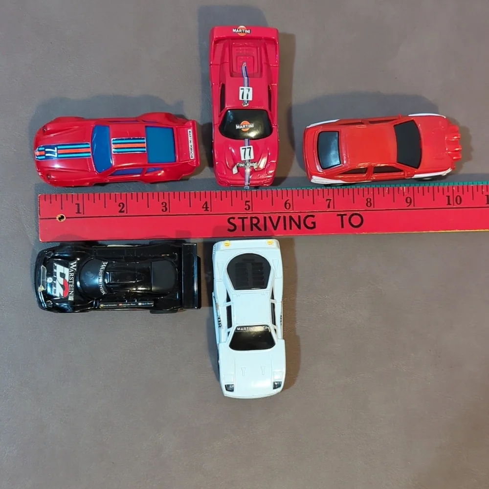 5 Vintage Slot Cars Porsche Lamborghini Ferrari Mercedes Benz Martini Racing